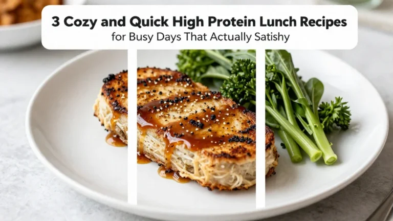 3 Cozy and Quick High Protein Lunch Recipes for Busy Days That Actually Satisfy