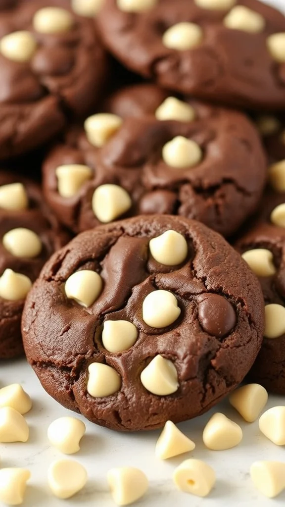 Double Chocolate Cookies with White Chocolate Chips