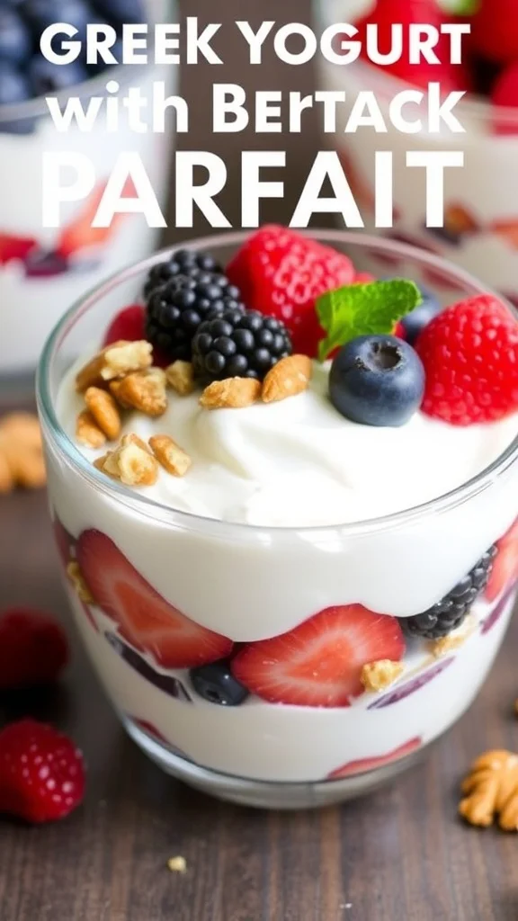 Greek Yogurt Parfait with Berries and Nuts