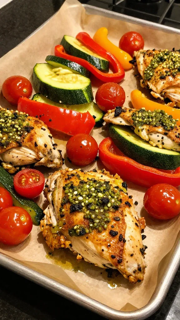 Sheet Pan Pesto Parmesan Chicken & Veggies (For When You Need to Feel Like an Adult)